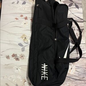 Nike Black Duffel with White Logo and Swoosh